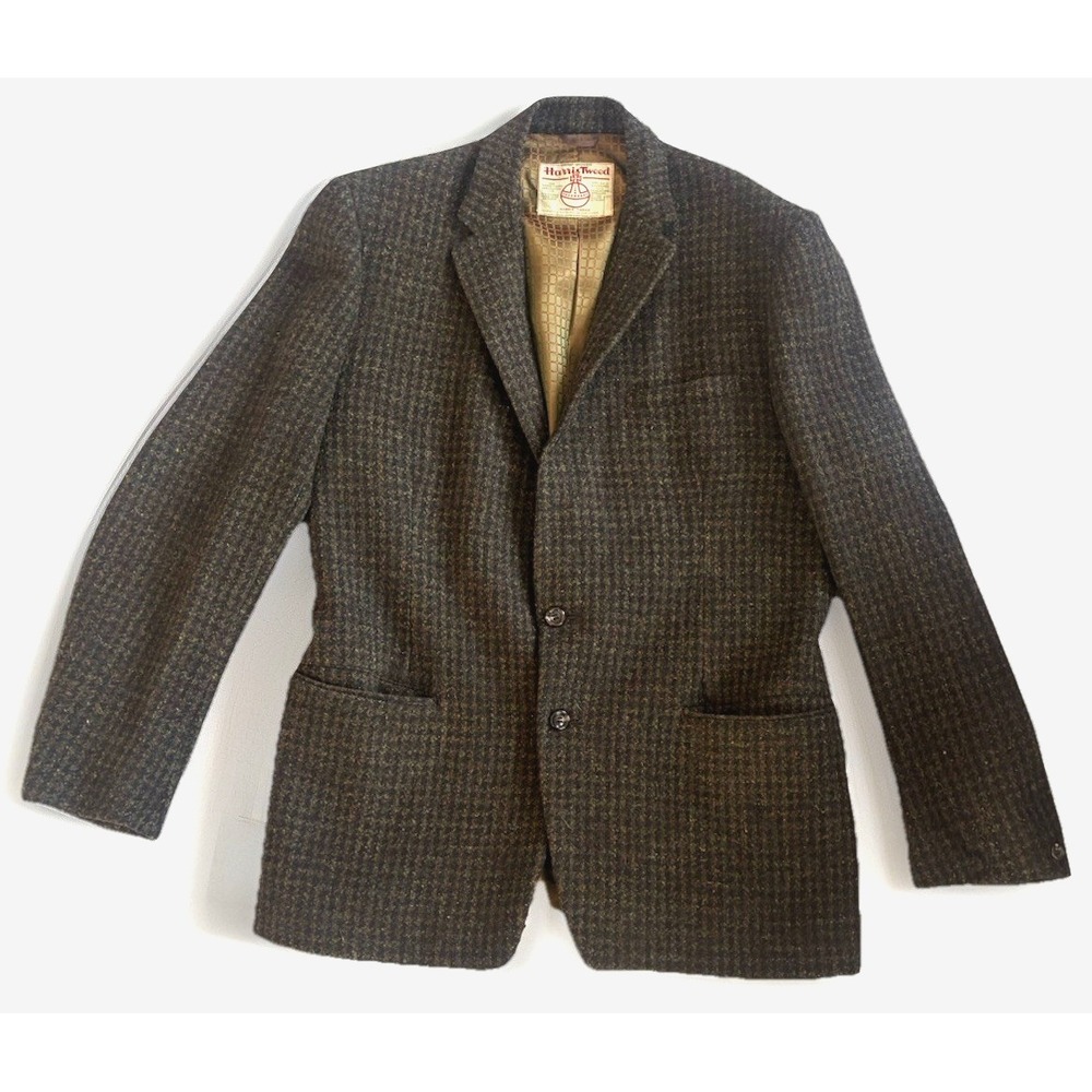 Vtg Harris Tweed Scottish Wool Blazer 40 Chest John Collier Suit Jacket Milium
